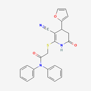 2-{[3-cyano-4-(furan-2-yl)-6-oxo-1,4,5,6-tetrahydropyridin-2-yl]sulfanyl}-N,N-diphenylacetamide