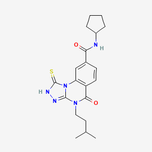 N-cyclopentyl-4-(3-methylbutyl)-5-oxo-1-thioxo-1,2,4,5-tetrahydro[1,2,4]triazolo[4,3-a]quinazoline-8-carboxamide