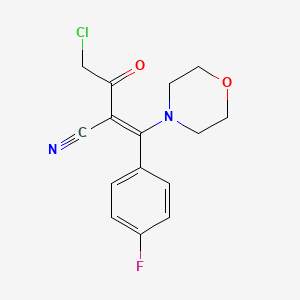 (2Z)-4-chloro-2-[(4-fluorophenyl)-morpholin-4-ylmethylidene]-3-oxobutanenitrile
