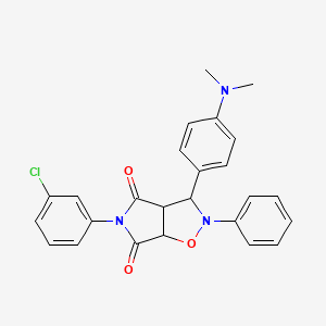 molecular formula C25H22ClN3O3 B2645241 5-(3-chlorophenyl)-3-(4-(dimethylamino)phenyl)-2-phenyldihydro-2H-pyrrolo[3,4-d]isoxazole-4,6(5H,6aH)-dione CAS No. 1005147-10-3