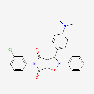 5-(3-chlorophenyl)-3-(4-(dimethylamino)phenyl)-2-phenyldihydro-2H-pyrrolo[3,4-d]isoxazole-4,6(5H,6aH)-dione