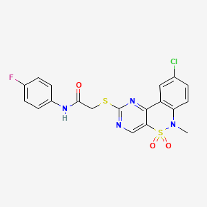 2-[(9-chloro-6-methyl-5,5-dioxido-6H-pyrimido[5,4-c][2,1]benzothiazin-2-yl)thio]-N-(4-fluorophenyl)acetamide