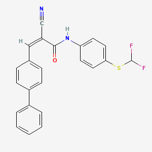 (Z)-2-cyano-N-[4-(difluoromethylsulfanyl)phenyl]-3-(4-phenylphenyl)prop-2-enamide
