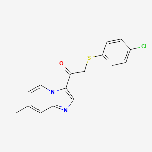 2-[(4-Chlorophenyl)sulfanyl]-1-(2,7-dimethylimidazo[1,2-a]pyridin-3-yl)-1-ethanone