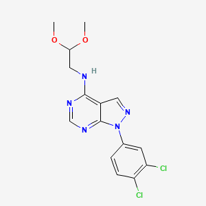 molecular formula C15H15Cl2N5O2 B2645258 1-(3,4-dichlorophenyl)-N-(2,2-dimethoxyethyl)-1H-pyrazolo[3,4-d]pyrimidin-4-amine CAS No. 890896-30-7