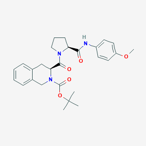 molecular formula C27H33N3O5 B264527 tert-butyl (3S)-3-({(2S)-2-[(4-methoxyphenyl)carbamoyl]pyrrolidin-1-yl}carbonyl)-3,4-dihydroisoquinoline-2(1H)-carboxylate 