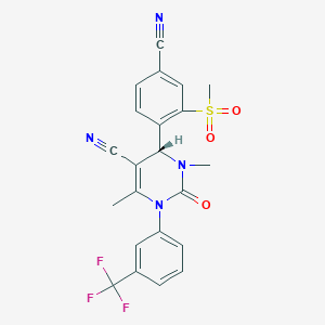 (4R)-4-(4-Cyano-2-methylsulfonylphenyl)-3,6-dimethyl-2-oxo-1-[3-(trifluoromethyl)phenyl]-4H-pyrimidine-5-carbonitrile
