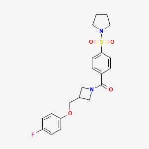 (3-((4-Fluorophenoxy)methyl)azetidin-1-yl)(4-(pyrrolidin-1-ylsulfonyl)phenyl)methanone