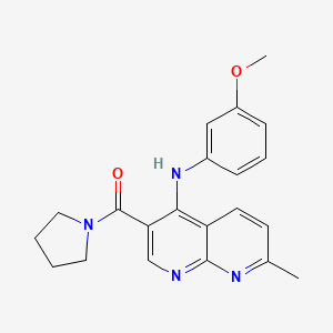 (4-((3-Methoxyphenyl)amino)-7-methyl-1,8-naphthyridin-3-yl)(pyrrolidin-1-yl)methanone
