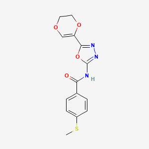 N-[5-(2,3-dihydro-1,4-dioxin-5-yl)-1,3,4-oxadiazol-2-yl]-4-methylsulfanylbenzamide