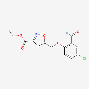 Ethyl 5-[(4-chloro-2-formylphenoxy)methyl]-4,5-dihydro-1,2-oxazole-3-carboxylate