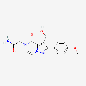 2-[3-(hydroxymethyl)-2-(4-methoxyphenyl)-4-oxopyrazolo[1,5-a]pyrazin-5(4H)-yl]acetamide