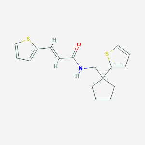(E)-3-(thiophen-2-yl)-N-((1-(thiophen-2-yl)cyclopentyl)methyl)acrylamide