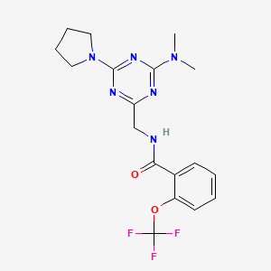 N-((4-(dimethylamino)-6-(pyrrolidin-1-yl)-1,3,5-triazin-2-yl)methyl)-2-(trifluoromethoxy)benzamide