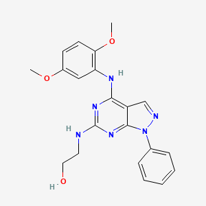 2-({4-[(2,5-dimethoxyphenyl)amino]-1-phenyl-1H-pyrazolo[3,4-d]pyrimidin-6-yl}amino)ethanol