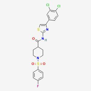 N-(4-(3,4-dichlorophenyl)thiazol-2-yl)-1-((4-fluorophenyl)sulfonyl)piperidine-4-carboxamide