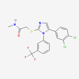 2-((5-(3,4-dichlorophenyl)-1-(3-(trifluoromethyl)phenyl)-1H-imidazol-2-yl)thio)-N-methylacetamide