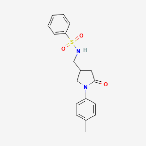 N-((5-oxo-1-(p-tolyl)pyrrolidin-3-yl)methyl)benzenesulfonamide