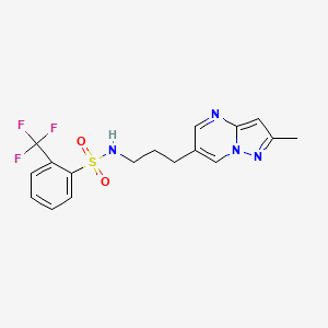 N-(3-(2-methylpyrazolo[1,5-a]pyrimidin-6-yl)propyl)-2-(trifluoromethyl)benzenesulfonamide