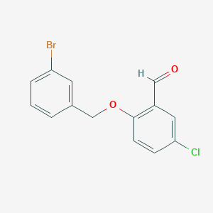 molecular formula C14H10BrClO2 B2645354 2-[(3-Bromobenzyl)oxy]-5-chlorobenzaldehyde CAS No. 667437-87-8
