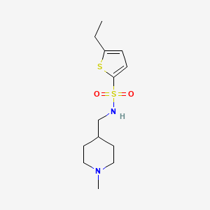 molecular formula C13H22N2O2S2 B2645355 5-ethyl-N-[(1-methylpiperidin-4-yl)methyl]thiophene-2-sulfonamide CAS No. 953207-14-2
