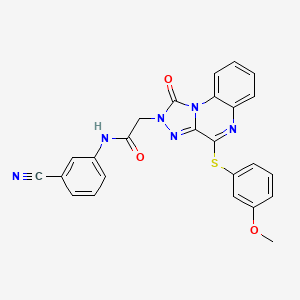 molecular formula C25H18N6O3S B2645383 N-(3-cyanophenyl)-2-{4-[(3-methoxyphenyl)sulfanyl]-1-oxo-1H,2H-[1,2,4]triazolo[4,3-a]quinoxalin-2-yl}acetamide CAS No. 1115286-86-6