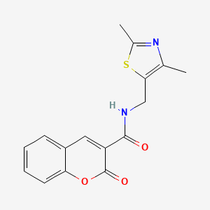 molecular formula C16H14N2O3S B2645388 N-((2,4-dimethylthiazol-5-yl)methyl)-2-oxo-2H-chromene-3-carboxamide CAS No. 1421531-51-2