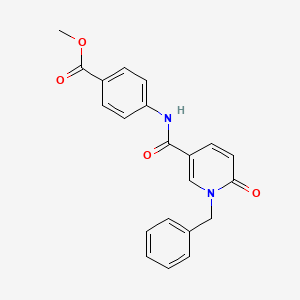 molecular formula C21H18N2O4 B2645392 methyl 4-(1-benzyl-6-oxo-1,6-dihydropyridine-3-amido)benzoate CAS No. 1004256-23-8