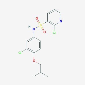 2-chloro-N-[3-chloro-4-(2-methylpropoxy)phenyl]pyridine-3-sulfonamide