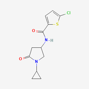 molecular formula C12H13ClN2O2S B2645399 5-chloro-N-(1-cyclopropyl-5-oxopyrrolidin-3-yl)thiophene-2-carboxamide CAS No. 1396888-45-1