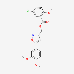 (5-(3,4-Dimethoxyphenyl)isoxazol-3-yl)methyl 5-chloro-2-methoxybenzoate