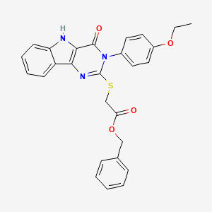 molecular formula C27H23N3O4S B2645444 benzyl 2-{[3-(4-ethoxyphenyl)-4-oxo-3H,4H,5H-pyrimido[5,4-b]indol-2-yl]sulfanyl}acetate CAS No. 536710-48-2