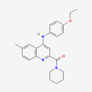 molecular formula C24H27N3O2 B2645456 N-(4-ethoxyphenyl)-6-methyl-2-(piperidine-1-carbonyl)quinolin-4-amine CAS No. 1226432-17-2