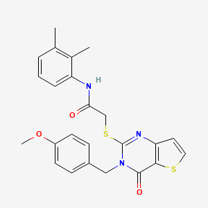 molecular formula C24H23N3O3S2 B2645475 N-(2,3-dimethylphenyl)-2-({3-[(4-methoxyphenyl)methyl]-4-oxo-3H,4H-thieno[3,2-d]pyrimidin-2-yl}sulfanyl)acetamide CAS No. 1252852-70-2