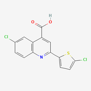 molecular formula C14H7Cl2NO2S B2645488 6-chloro-2-(5-chlorothiophen-2-yl)quinoline-4-carboxylic acid CAS No. 897560-10-0