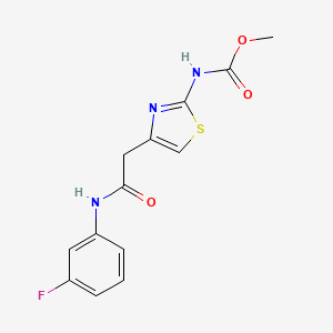 molecular formula C13H12FN3O3S B2645510 Methyl (4-(2-((3-fluorophenyl)amino)-2-oxoethyl)thiazol-2-yl)carbamate CAS No. 946235-97-8