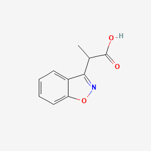 molecular formula C10H9NO3 B2645515 1,2-Benzisoxazole-3-acetic acid, alpha-methyl- CAS No. 162717-50-2