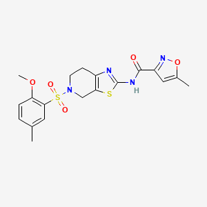 N-(5-((2-methoxy-5-methylphenyl)sulfonyl)-4,5,6,7-tetrahydrothiazolo[5,4-c]pyridin-2-yl)-5-methylisoxazole-3-carboxamide
