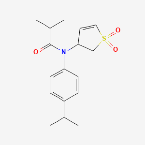 molecular formula C17H23NO3S B2645526 N-(1,1-dioxido-2,3-dihydrothiophen-3-yl)-N-(4-isopropylphenyl)isobutyramide CAS No. 863444-45-5