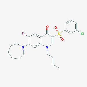 7-azepan-1-yl-1-butyl-3-[(3-chlorophenyl)sulfonyl]-6-fluoroquinolin-4(1H)-one