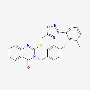 3-(4-fluorobenzyl)-2-(((3-(m-tolyl)-1,2,4-oxadiazol-5-yl)methyl)thio)quinazolin-4(3H)-one