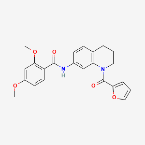 molecular formula C23H22N2O5 B2645537 N-[1-(furan-2-carbonyl)-1,2,3,4-tetrahydroquinolin-7-yl]-2,4-dimethoxybenzamide CAS No. 946244-12-8