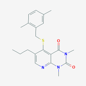 5-((2,5-dimethylbenzyl)thio)-1,3-dimethyl-6-propylpyrido[2,3-d]pyrimidine-2,4(1H,3H)-dione