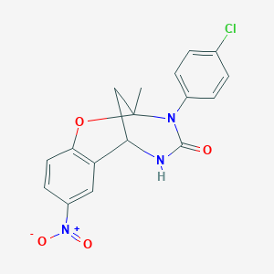 3-(4-chlorophenyl)-2-methyl-8-nitro-5,6-dihydro-2H-2,6-methanobenzo[g][1,3,5]oxadiazocin-4(3H)-one