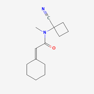 molecular formula C14H20N2O B2645549 N-(1-cyanocyclobutyl)-2-cyclohexylidene-N-methylacetamide CAS No. 1424591-42-3