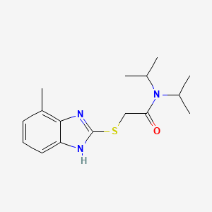 2-[(4-methyl-1H-benzimidazol-2-yl)sulfanyl]-N,N-di(propan-2-yl)acetamide