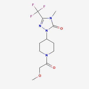 molecular formula C12H17F3N4O3 B2645557 1-(1-(2-methoxyacetyl)piperidin-4-yl)-4-methyl-3-(trifluoromethyl)-1H-1,2,4-triazol-5(4H)-one CAS No. 2034416-83-4