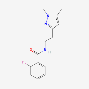 molecular formula C14H16FN3O B2645560 N-(2-(1,5-dimethyl-1H-pyrazol-3-yl)ethyl)-2-fluorobenzamide CAS No. 2034283-75-3