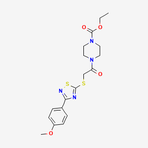 Ethyl 4-(2-((3-(4-methoxyphenyl)-1,2,4-thiadiazol-5-yl)thio)acetyl)piperazine-1-carboxylate