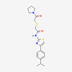 N-(4-(4-isopropylphenyl)thiazol-2-yl)-2-((2-oxo-2-(pyrrolidin-1-yl)ethyl)thio)acetamide